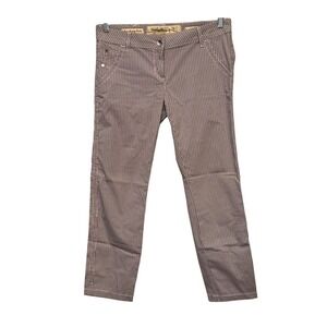 Jacob Cohen Women's Pink Gingham Print Low Rise Slim Leg Pants Size 31/12 Preppy